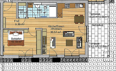 Wohnung zur Miete 825 € 2 Zimmer 68,5 m² EG frei ab 01.01.2025 Wullenstetten Senden 89250