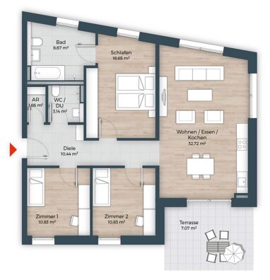 Terrassenwohnung zum Kauf Provisionsfrei 864.950 € 4 Zimmer 102 m² Erdgeschoss Großreuther Straße 165 Marienberg Nürnberg 90425