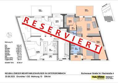 Wohnung zum Kauf Provisionsfrei 489.000 € 3 Zimmer 87,1 m² 1. Geschoss Bachstraße 4 Untergrombach Bruchsal 76646