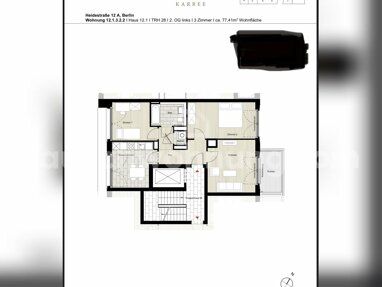 Wohnung zur Miete 1.300 € 3 Zimmer 78 m² 4. Geschoss Moabit Berlin 10557