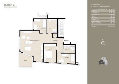 Wohnung zur Miete 1.885 € 4 Zimmer 102,4 m² frei ab sofort Plieningen Stuttgart 70599