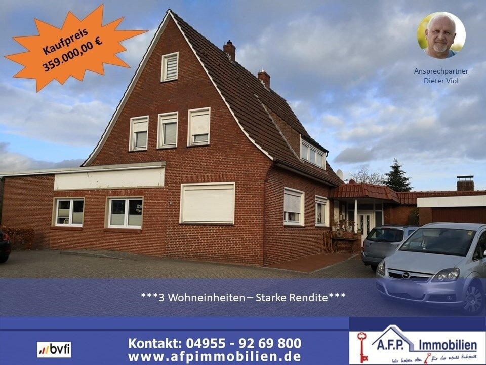 Mehrfamilienhaus zum Kauf 359.000 € 9 Zimmer 263 m²<br/>Wohnfläche 2.474 m²<br/>Grundstück Rhaudermoor Rhauderfehn 26817