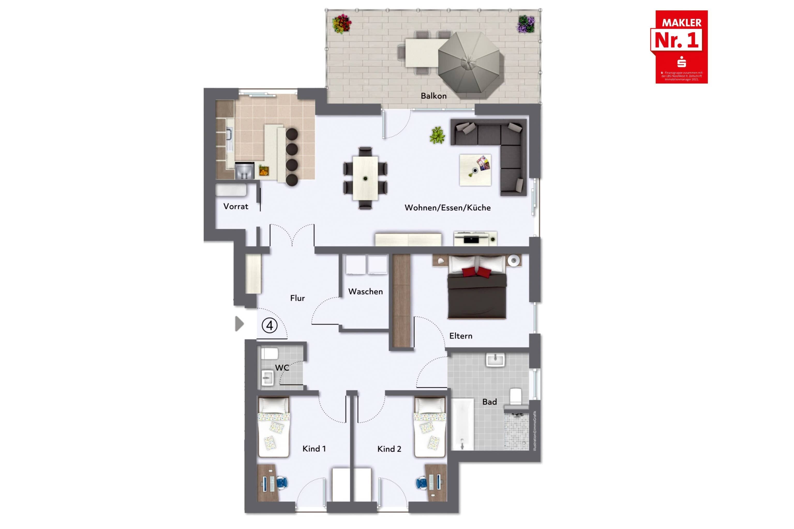 Wohnung zum Kauf 368.000 € 4 Zimmer 113 m²<br/>Wohnfläche Brilon Brilon 59929