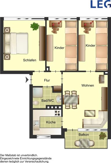 Wohnung zur Miete 479 € 4 Zimmer 66 m² Erdgeschoss Pommernstraße 3 Hagensweiden Bocholt 46395