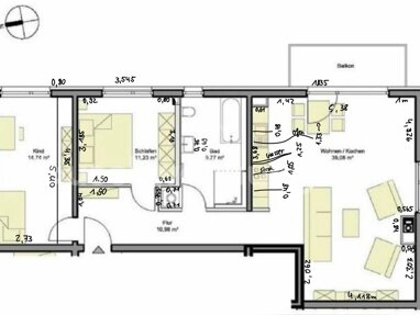 Wohnung zur Miete 1.045 € 3 Zimmer 91 m² 2. Geschoss Jena 07751