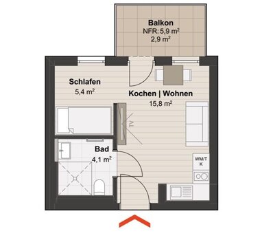 Apartment zur Miete 360 € 1 Zimmer 28 m² Hildburghausen Hildburghausen 98646