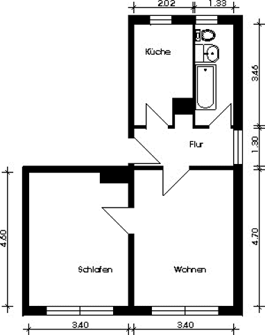 Wohnung zur Miete 325 € 2 Zimmer 45,7 m² 3. Geschoss Brüderstr. 6 Nicolaiplatz Magdeburg 39124