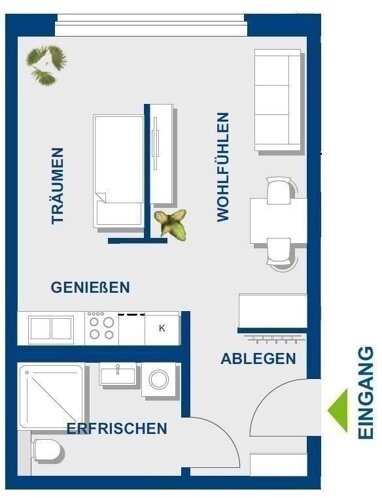Wohnung zum Kauf 299.000 € 1 Zimmer 37,9 m² 2. Geschoss Florastraße 46 Pankow Berlin 13187