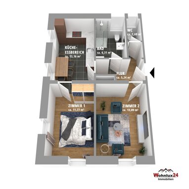 Wohnung zum Kauf 89.000 € 2 Zimmer 50 m² 3. Geschoss Lauchheim Lauchheim 73466
