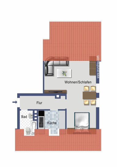 Wohnung zum Kauf Provisionsfrei 145.000 € 1,5 Zimmer 39,5 m² 1. Geschoss Nd.-Ramstädter Straße 186 An den Lichtwiesen Darmstadt 64285
