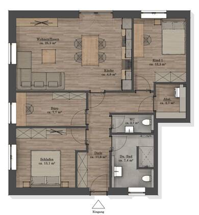 Wohnung zur Miete 980 € 3,5 Zimmer 96,3 m² Geschoss EG/1 frei ab 01.10.2025 Wedel Fredenbeck 21717