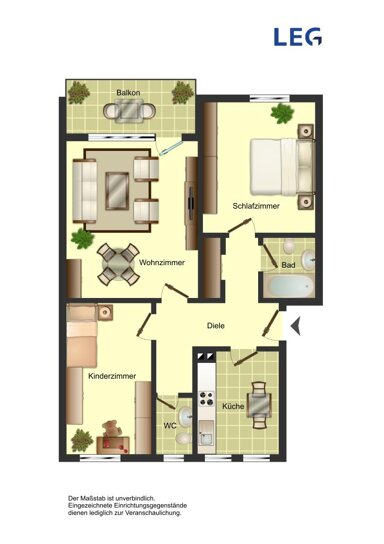 Wohnung zur Miete 429 € 2,5 Zimmer 54 m² 2. Geschoss frei ab 01.01.2025 Berliner Straße 25 Weddinghofen Bergkamen 59192