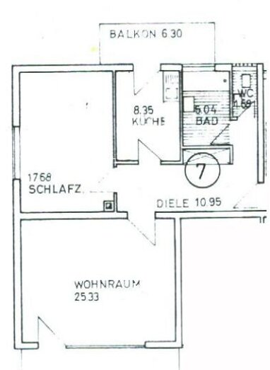 Wohnung zur Miete 640 € 2 Zimmer 76 m² 2. Geschoss Südweststadt - Stadtviertel 044 Pforzheim 75173