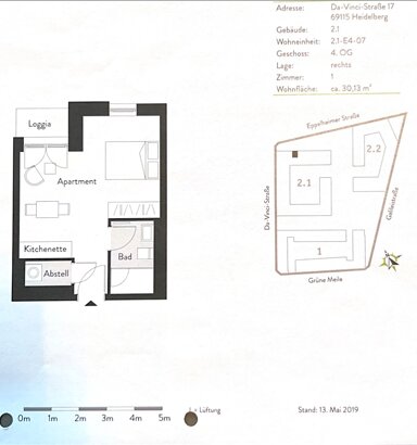 Studio zur Miete 660 € 1 Zimmer 29,5 m² 4. Geschoss frei ab 01.02.2025 Bahnstadt - West Heidelberg 69115