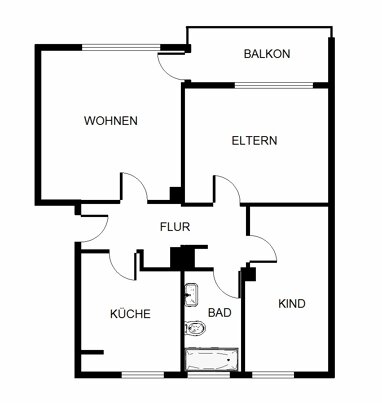 Wohnung zur Miete 429 € 3 Zimmer 66,7 m² Erdgeschoss Wiebringhausstraße 35 Hassel Gelsenkirchen 45896