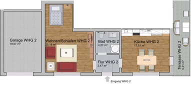Wohnung zur Miete 500 € 1 Zimmer 53,8 m² 1. Geschoss Kleine Schulstraße 12 Burg 25712