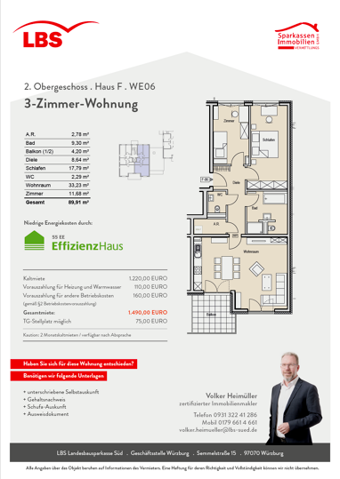 Wohnung zur Miete 1.220 € 3 Zimmer 89,9 m² Steinhäuserstraße 5 Heidingsfeld Würzburg 97084