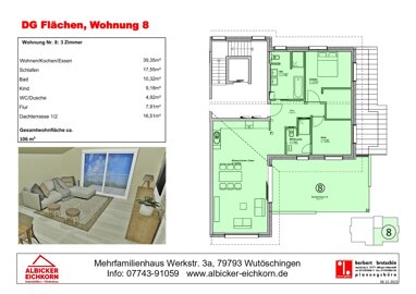 Wohnung zum Kauf Provisionsfrei 466.400 € 3 Zimmer 106 m² 1. Geschoss Wutöschingen Wutöschingen 79793