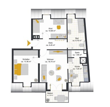 Wohnung zur Miete 560 € 3 Zimmer 70 m² 3. Geschoss Hengersberg Hengersberg b Deggendorf 94491