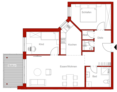 Wohnung zum Kauf Provisionsfrei 277.800 € 3 Zimmer 71,9 m² Donaueschingen Donaueschingen 78166