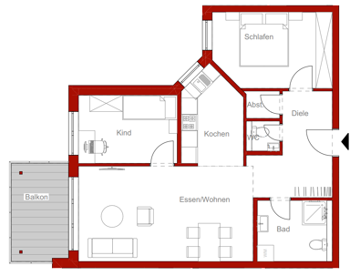 Wohnung zum Kauf provisionsfrei 277.800 € 3 Zimmer 71,9 m² Donaueschingen Donaueschingen 78166