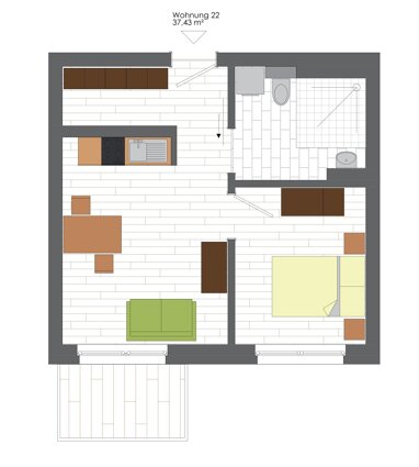 Wohnung zur Miete 319,26 € 2 Zimmer 37,5 m² frei ab 01.09.2024 Strandschlag 4 Andershof Stralsund 18439