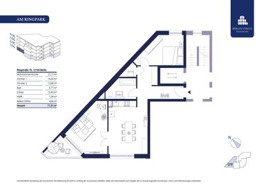 Wohnung zum Kauf 439.000 € 3 Zimmer 71,5 m² 1. Geschoss Ringstraße 70 Mariendorf Berlin 12105