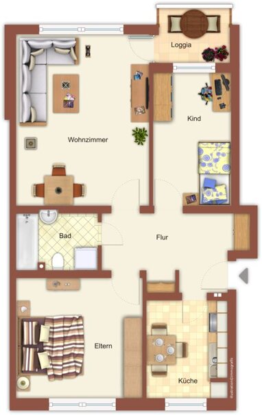 Wohnung zur Miete 529 € 3 Zimmer 70 m² 2. Geschoss An den Hüren 119 Uedding Mönchengladbach 41066