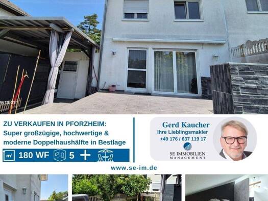 Doppelhaushälfte zum Kauf 549.000 € 5 Zimmer 180 m² 222 m² Grundstück frei ab sofort Nordweststadt Pforzheim 75177