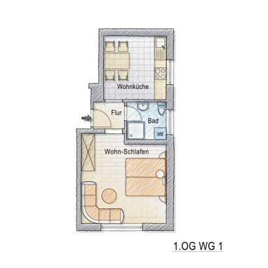 Wohnung zur Miete 490 € 1 Zimmer 36 m² 1. Geschoss frei ab 01.10.2024 Fürstenfeldbruck Fürstenfeldbruck 82256