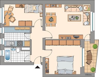 Wohnung zur Miete 469 € 3,5 Zimmer 59,2 m² 1. Geschoss frei ab 14.03.2025 Warendorfer Straße 10 Resser Mark Gelsenkirchen 45892