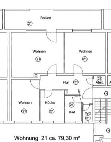 Wohnung zum Kauf 290.000 € 3 Zimmer 79,3 m² 1. Geschoss frei ab sofort Isarstraße - Lechstraße Regensburg 93057