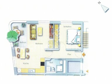 Wohnung zur Miete 830 € 2 Zimmer 55 m² 1. Geschoss Mooswald - Ost Freiburg im Breisgau 79110