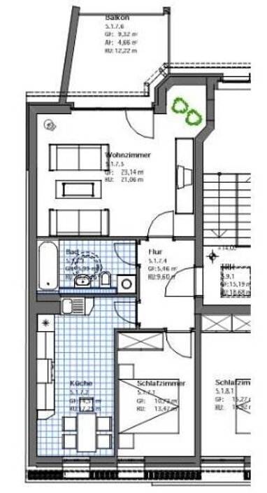 Wohnung zur Miete 480 € 2 Zimmer 64,5 m² 4. Geschoss Adolph-Kolping-Straße 7 Stadtmitte Cottbus 03046