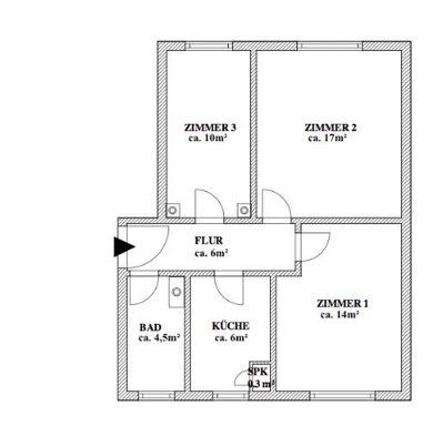 Wohnung zur Miete 288 € 3 Zimmer 57,7 m² 1. Geschoss frei ab sofort Werderstraße Dömitz Dömitz 19303