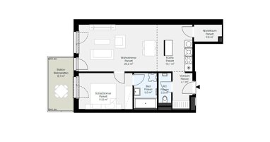 Wohnung zur Miete 629,64 € 3 Zimmer 58,3 m² 1. Geschoss Wiener Neustadt 2700