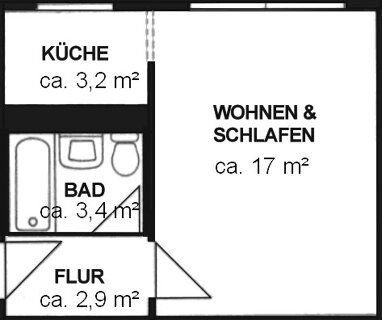 Wohnung zur Miete 194,68 € 1 Zimmer 26,6 m² Erdgeschoss Otto-Dix-Ring 41 Strehlen (Hans-Lohmar-Str.) Dresden 01219