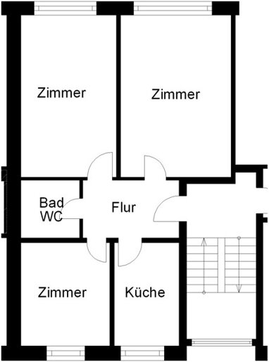Wohnung zur Miete 640,07 € 3 Zimmer 65,2 m² Rappstr. 13 Schinkel 100 Osnabrück 49084