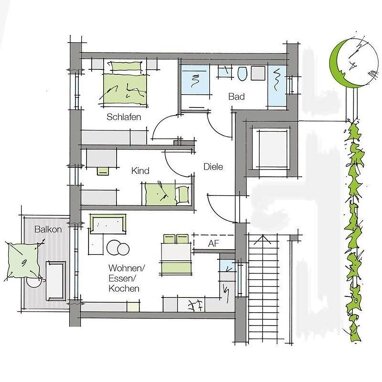 Wohnung zum Kauf Provisionsfrei 387.168 € 3 Zimmer 71 m² 1. Geschoss Büchenbach - Dorf Erlangen 91056