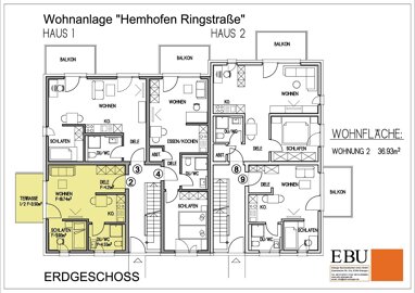 Wohnung zur Miete 580 € 1 Zimmer 36,9 m² Erdgeschoss Ringstraße 6a Hemhofen Hemhofen 91334