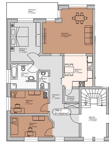 Wohnung zur Miete 930 € 4 Zimmer 105 m² 1. Geschoss Westbergblick Hofgeismar Hofgeismar 34369