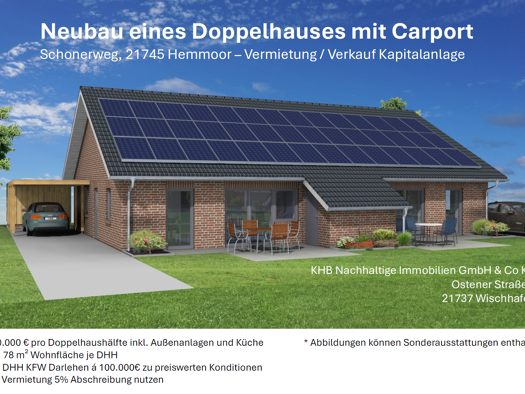 Doppelhaushälfte zum Kauf als Kapitalanlage geeignet 340.000 € 3 Zimmer 77,6 m² Schonerweg 5a Warstade Hemmoor 21745