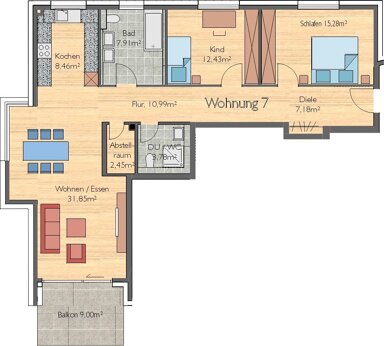 Wohnung zum Kauf provisionsfrei 583.900 € 3 Zimmer 105 m² 1. Geschoss Mühlstraße 1 Herrenberg Herrenberg 71083