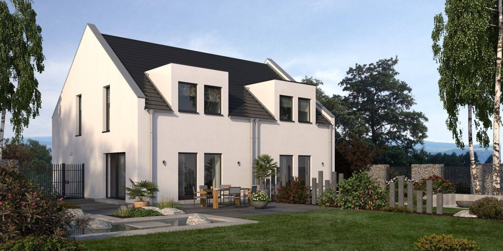 Doppelhaus mit Stil: Licht, Raum und Eleganz vereint
