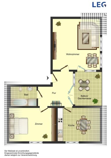Wohnung zur Miete nur mit Wohnberechtigungsschein 361,09 € 2 Zimmer 60,6 m² 2. Geschoss Ziegelstraße 20 Unna - Mitte Unna 59423