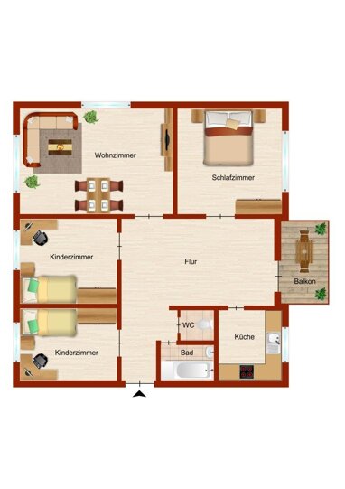 Wohnung zur Miete 729 € 4 Zimmer 85 m² Erdgeschoss Eichenallee 1 d Gesiweid - Wenscht / Schiessberg Siegen 57078