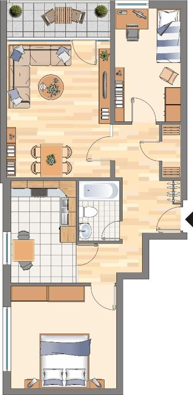 Wohnung zur Miete nur mit Wohnberechtigungsschein 367 € 3 Zimmer 76,3 m² 10. Geschoss frei ab 20.01.2025 Wilhelm-Schmidt-Straße 18 Clarenberg Dortmund 44263