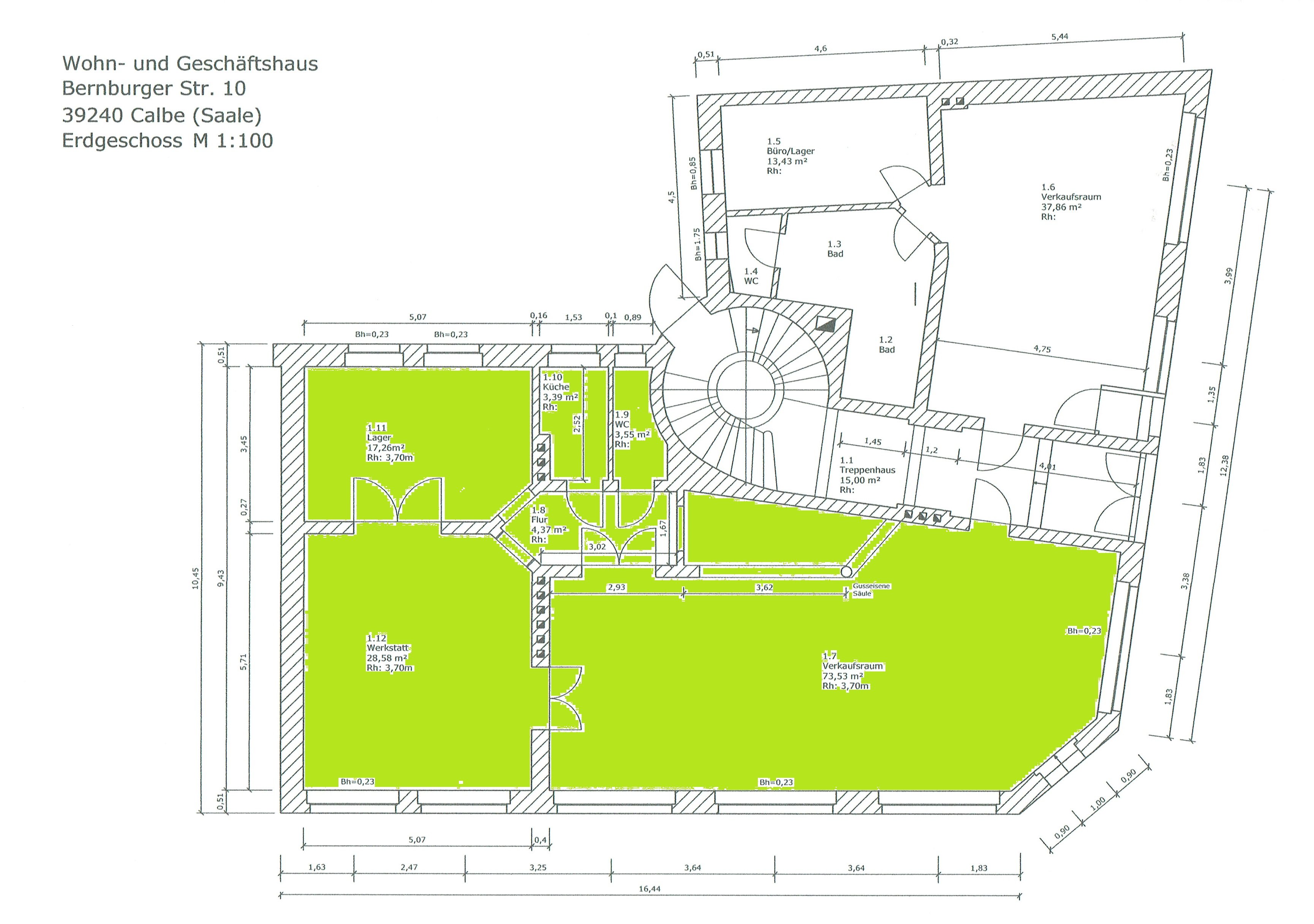 Laden zum Kauf 40.000 € 129 m²<br/>Verkaufsfläche Bernburger Str. 10 Calbe Calbe (Saale) 39240