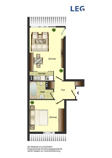Wohnung zur Miete 490 € 2 Zimmer 49 m² 7. Geschoss Johannesstraße 45 Menden Sankt Augustin 53757