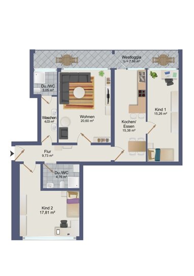 Wohnung zum Kauf 549.000 € 3 Zimmer 98,5 m² Hochzoll - Nord Augsburg 86163